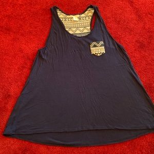 Aztec navy and white tank